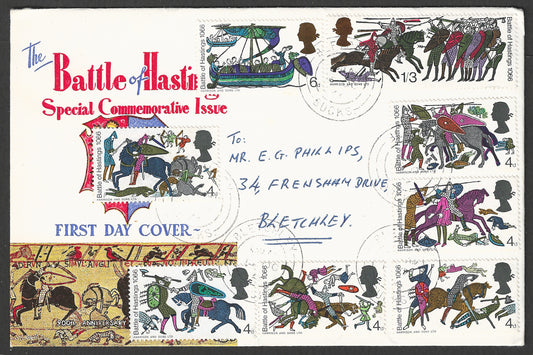 Great Britain stamps - FDC - Battle of HAsting Special Commemorative , 1966 - GGG00921