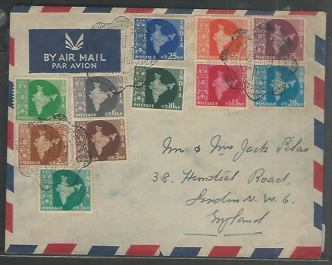 India – Definitive – Map Series FDC Postally used Cover, 1957 ( IFC5009 )