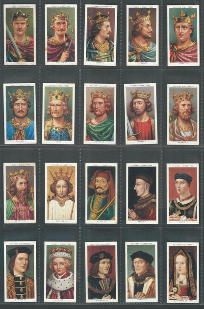 Cinderellas / Labels / Players Cigarettes Cards – Kings and Queens of England Complete set of 50 with Description on backside , RAre
