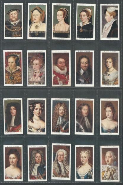 Cinderellas / Labels / Players Cigarettes Cards – Kings and Queens of England Complete set of 50 with Description on backside , RAre