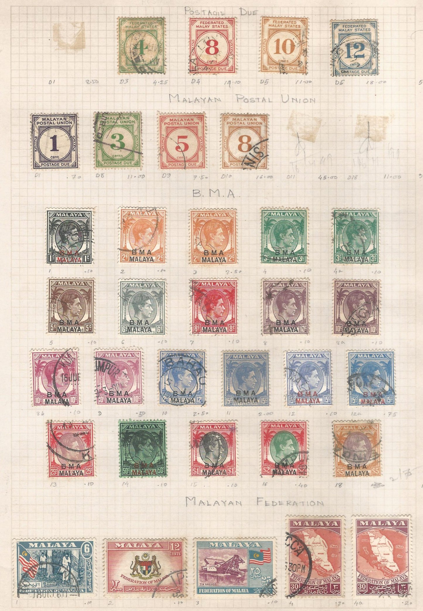 Malaysia Short Collection with Malayan State Stamps around 140 Different with High Cat Values