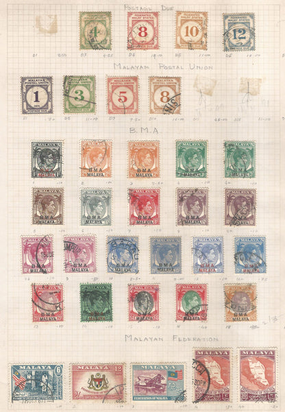 Malaysia Short Collection with Malayan State Stamps around 140 Different with High Cat Values