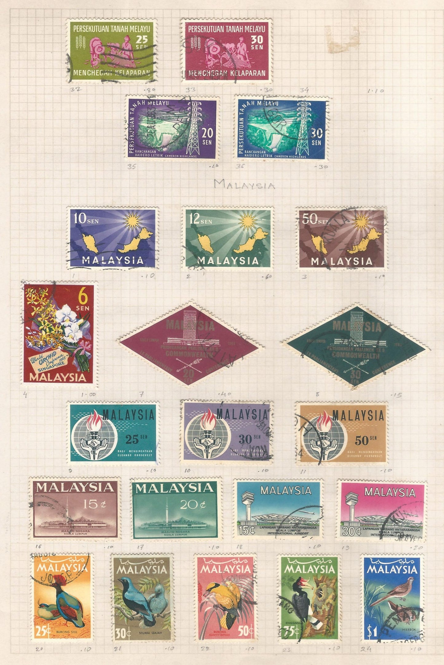 Malaysia Short Collection with Malayan State Stamps around 140 Different with High Cat Values