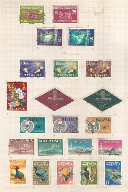Malaysia Short Collection with Malayan State Stamps around 140 Different with High Cat Values