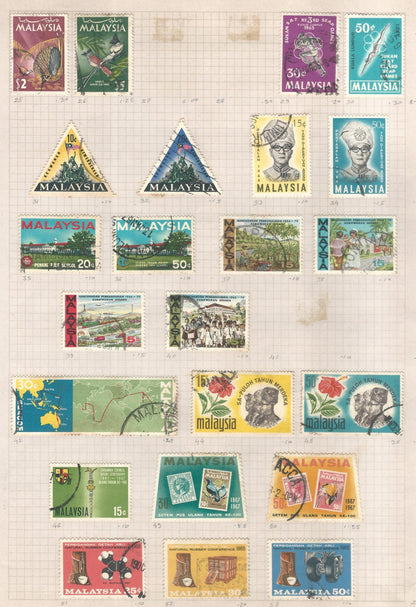 Malaysia Short Collection with Malayan State Stamps around 140 Different with High Cat Values