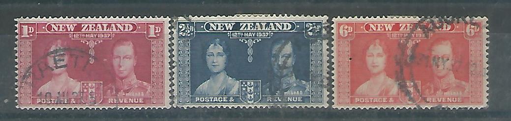 New Zealand – Complete set of 3 Value – coronation 1937 , Used - MSR0027