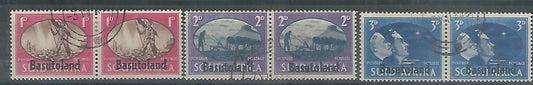 South AFrica stamps overprinted as Basutoland – Victory – Complete 1947. Used - MSR0063