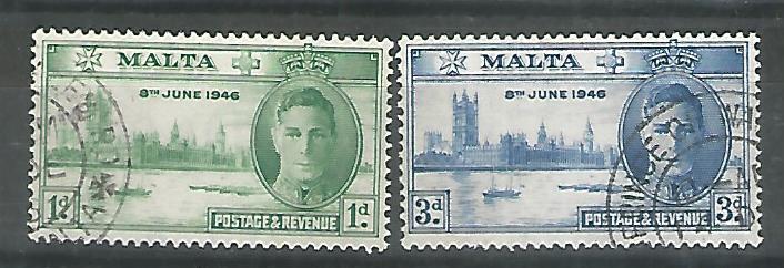 Malta – King George VI – Victory – Complete 1947. Used - MSR0081