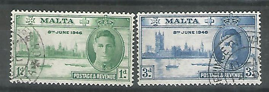 Malta – King George VI – Victory – Complete 1947. Used - MSR0081