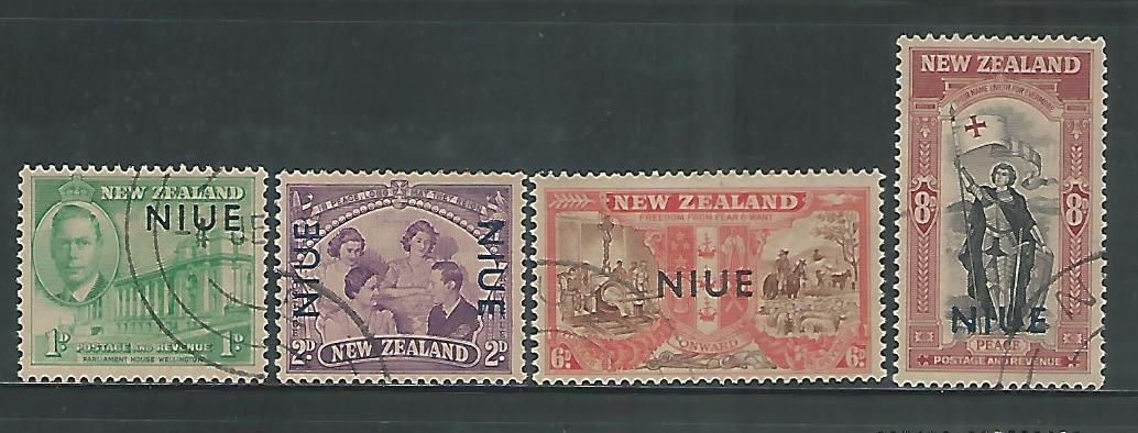 New Zealand Stamps Overprinted as NIUE – Complete set , Peace Isues, 1947, Used - MSR0091