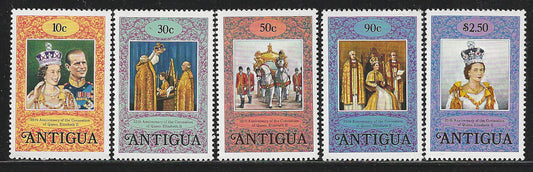 Antigua, Complete Set, 25th Anniversary of Coronation of Queen Elizabeth II, Mint - VVV00610