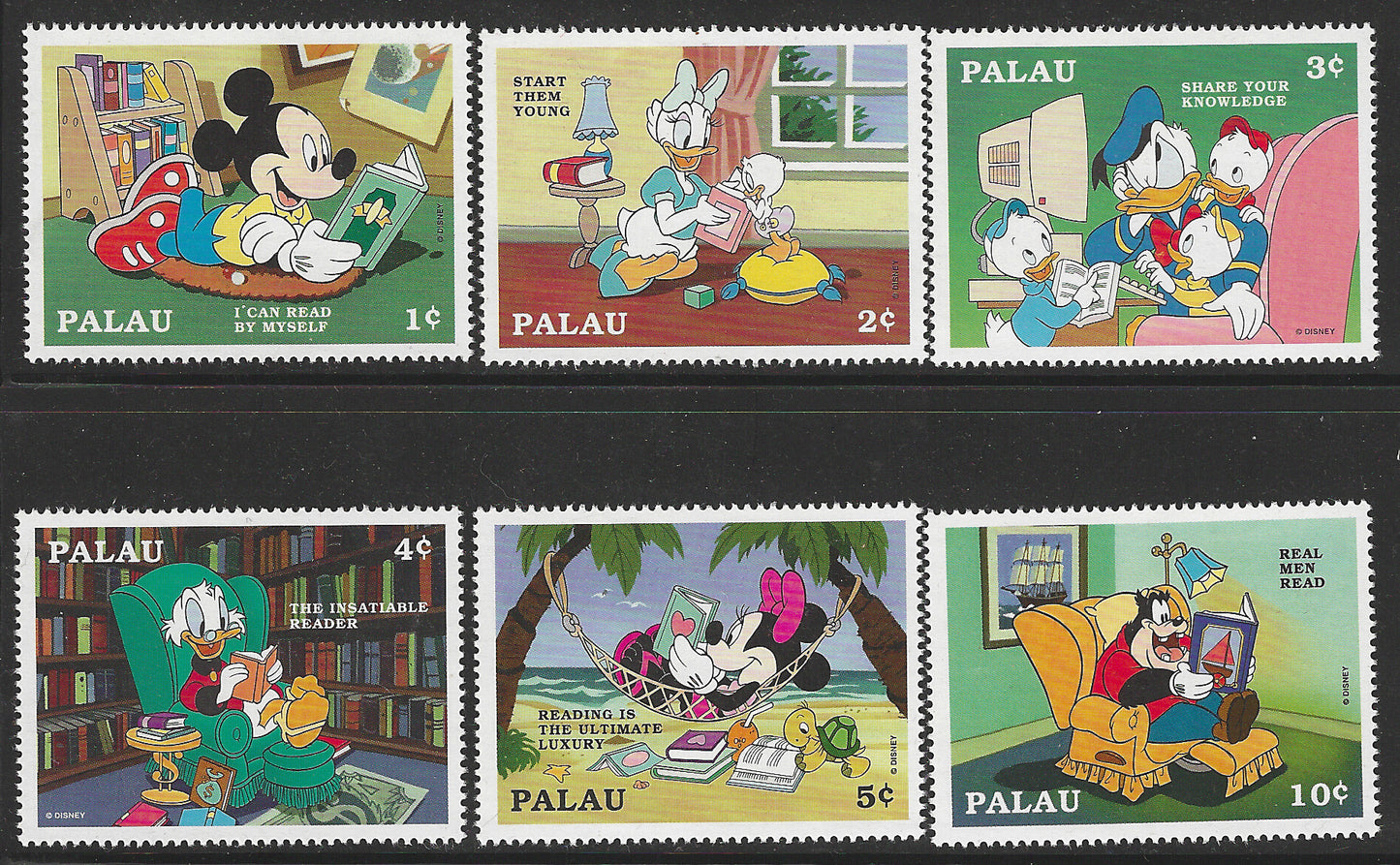 Palau, Complete Set, Different Set of Value Cartoons, Mint - VVV00614