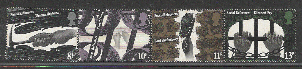 Great Britain Stamps, Complete Set of 4 Values, Mint, Backside Few Stains - VVV00623
