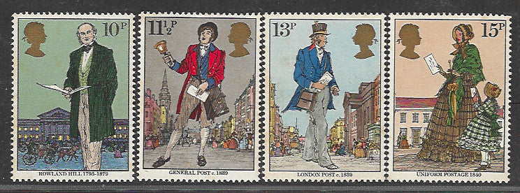 Great Britain Stamps, Complete Set of 4 Values, Mint, Backside Few Stains - VVV00634