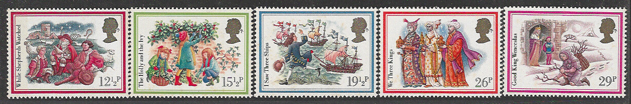 Great Britain Stamps, Complete Set of 5 Values, Mint, Backside Few Stains - VVV00661