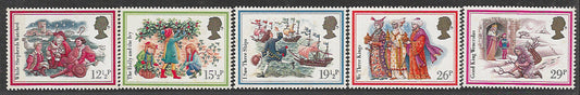 Great Britain Stamps, Complete Set of 5 Values, Mint, Backside Few Stains - VVV00661