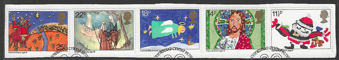 Great Britian Stamps Complete set On Paper Removed From FDC - Christams - VVV00712