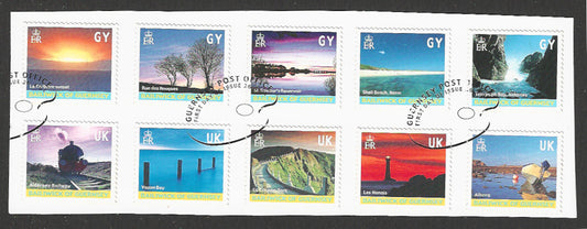 Guernsey Complete Set used on Peice removed from FDC - VVV01028