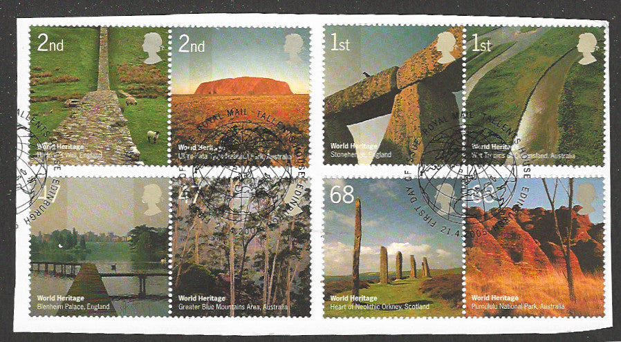 Great Britian Complete Set used on Peice removed from FDC - VVV01032