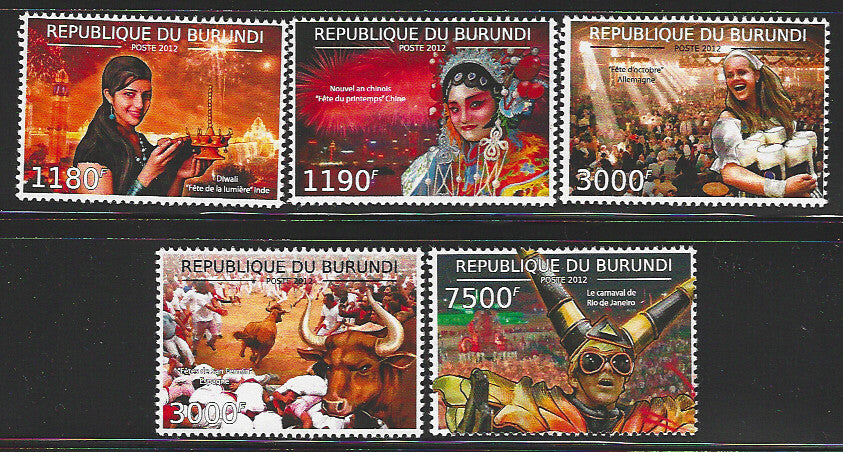 Burundi Set of 5 Values - Function (Diwali India), 2012 - VVV01160