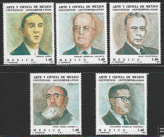 Mexico Set of 5 Values - Personalities, 1982 - VVV01187