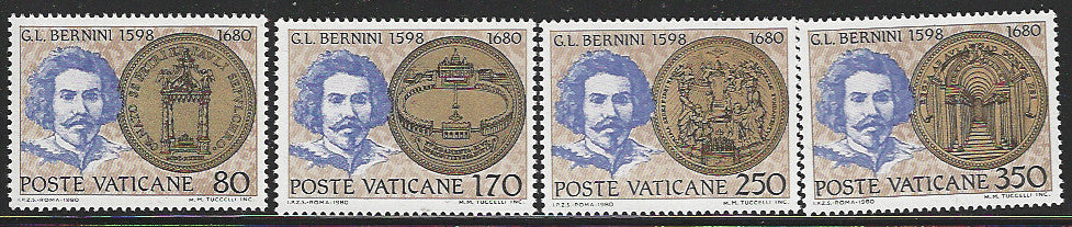 Vaticane - Set of 4 Values Bernini, 1980 - VVV01201