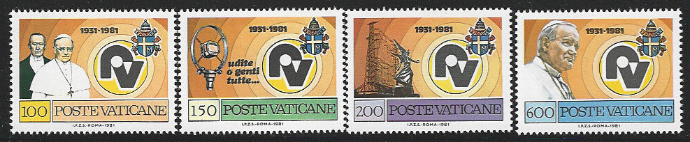 Vaticane stamps Set of 4 Values, Pope, 1991 - VVV01211