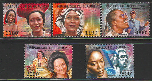 Burundi Stamps - 5 Values - Musicians, 2012  - VVV01374