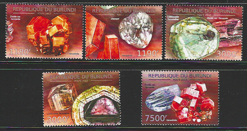 Burundi Stamps - 5 Values - Minerals, 2012  - VVV01378