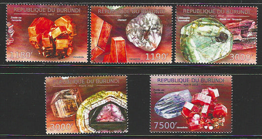 Burundi Stamps - 5 Values - Minerals, 2012  - VVV01378