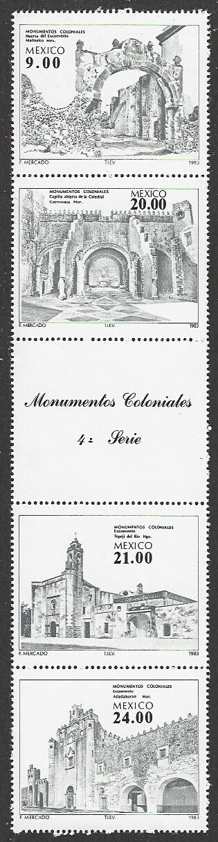 Mexico stamps strip of 4 Values - VVV01454