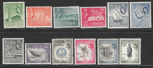 Aden short set 12 values  upto 10 Shilling, 1953 Mounted mint - VVV2542