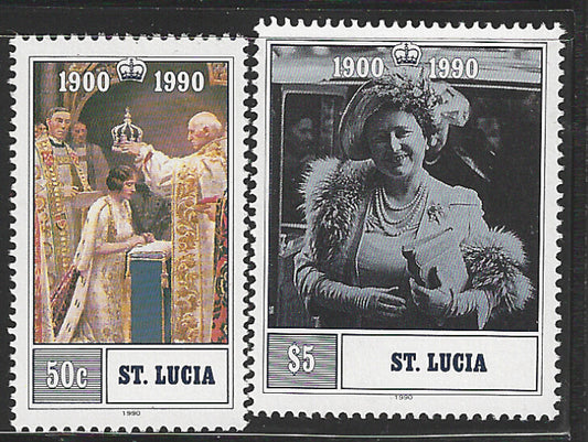 St. Lucia -  90th Anniversary of the Birth of Queen Elizabeth the Queen Mother, 1990  - VVV02602
