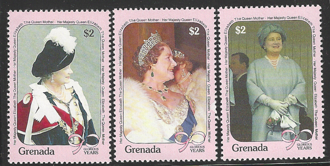 Grenada - 90 th Anniversary of the Birth of Queen Elizabeth the Queen mother, 1990,  Mint  stamps - VVV02803