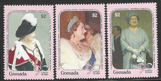 Grenada - 90 th Anniversary of the Birth of Queen Elizabeth the Queen mother, 1990,  Mint  stamps - VVV02803