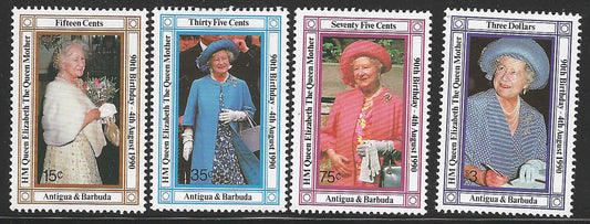 Antigua and Barbuda - 90 th Anniversary of the Birth of Queen Elizabeth the Queen mother, 1990,  Mint  stamps  - VVV02805